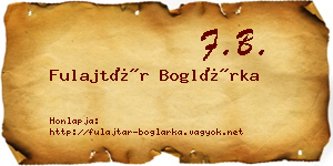 Fulajtár Boglárka névjegykártya