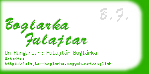 boglarka fulajtar business card