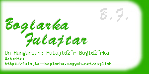 boglarka fulajtar business card